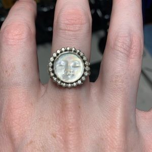 Celestial bohemian moon ring